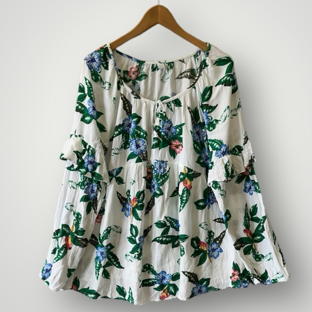 Old Navy Floral Top Blouse Shirt Size XXL
